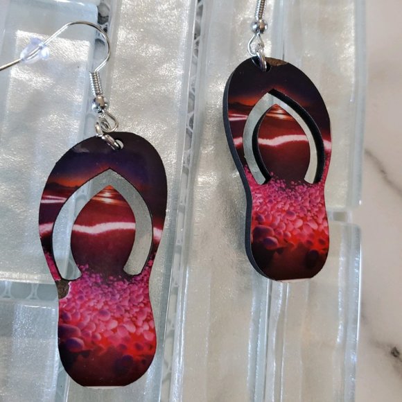 Pink Flip Flop Earrings - Picture 1 of 8